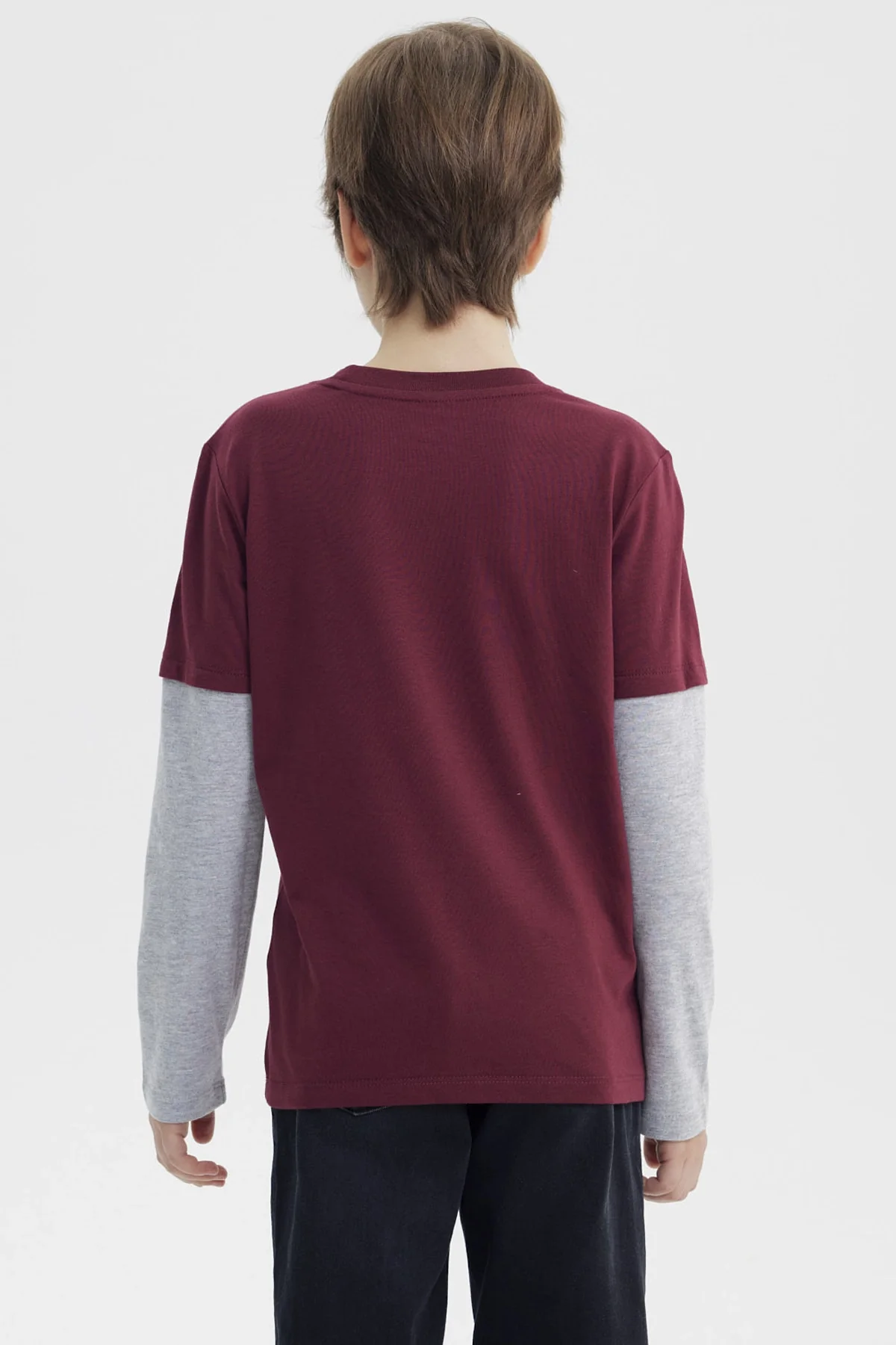 Polera Niño Básica Print Burdeo - Image 3