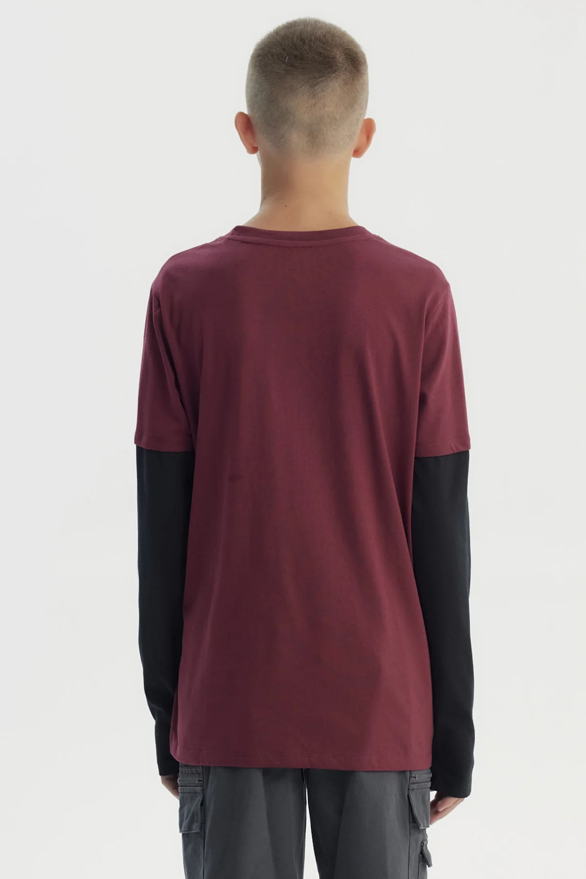 Polera Niño Básica Print Burdeo - Image 3