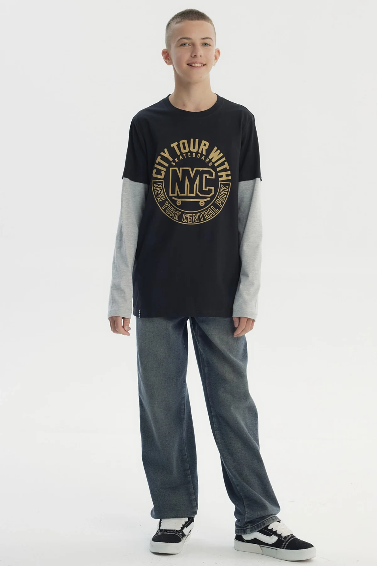 Polera Niño Básica Print Negro - Image 4