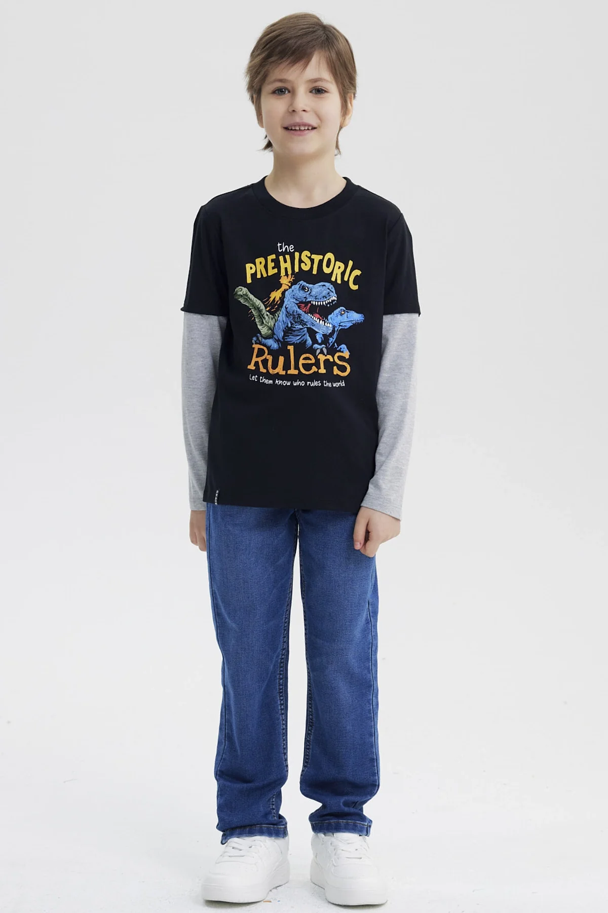 Polera Niño Básica Print Negro - Image 4