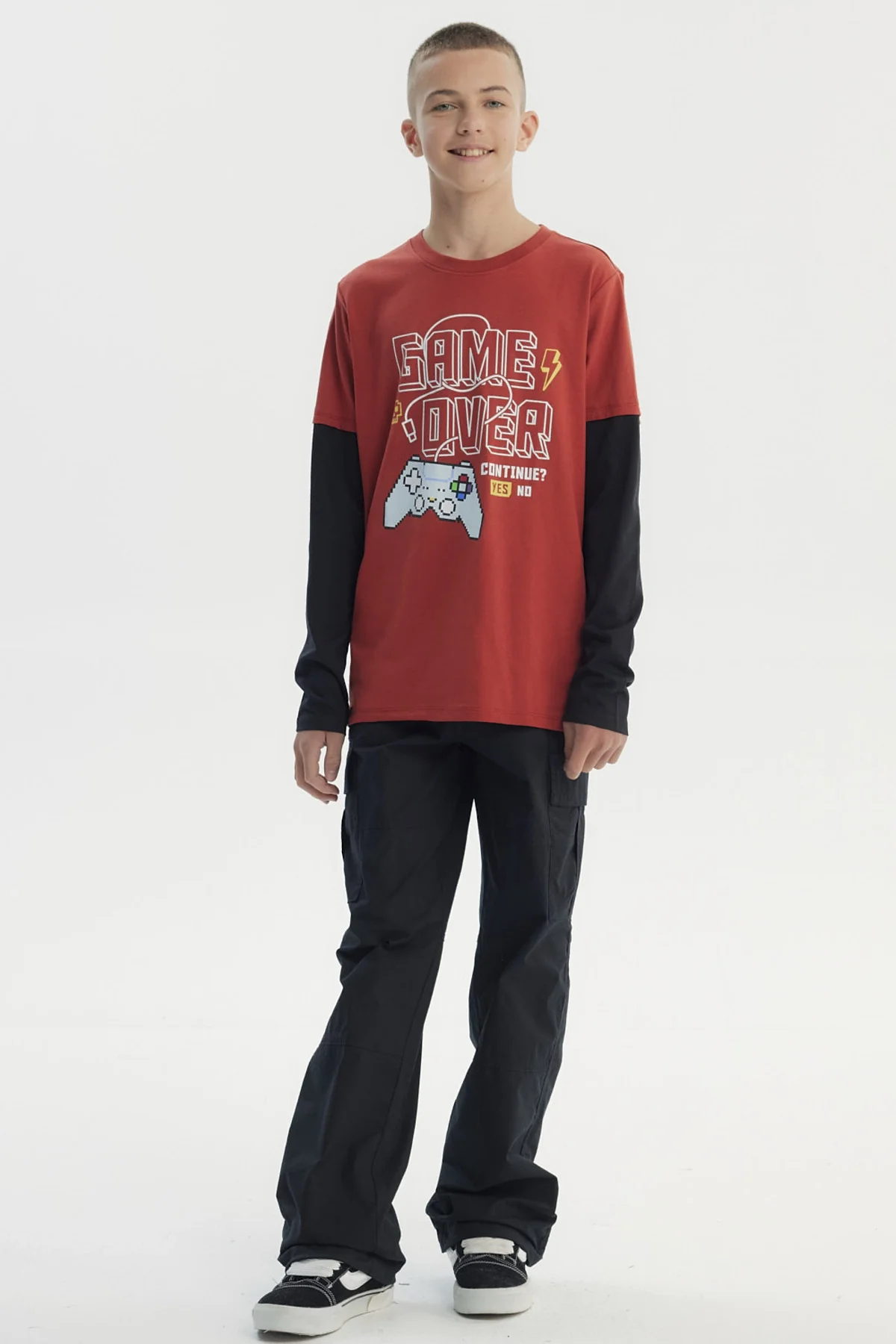 Polera Niño Básica Print Ocre - Image 4