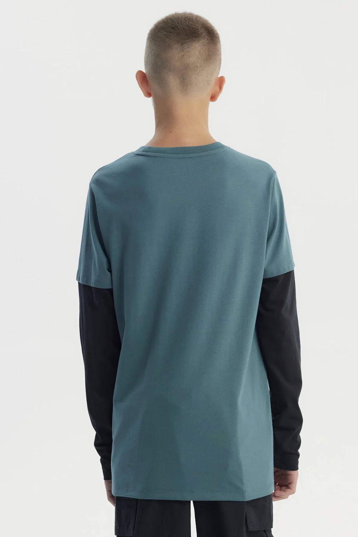 Polera Niño Básica Print Verde Oscuro - Image 3