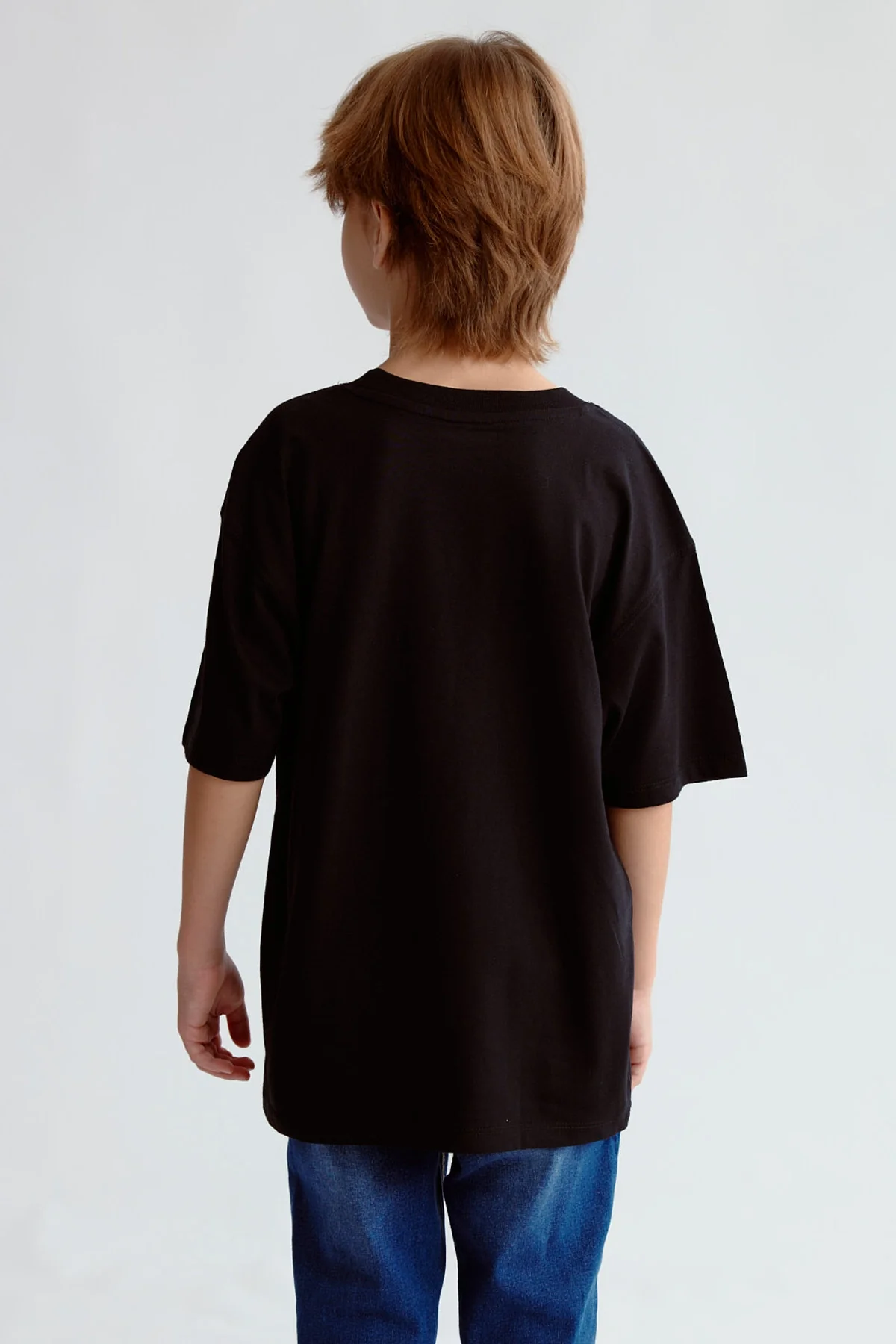 Polera Niño Bordado y Parche Naranjo - Image 3