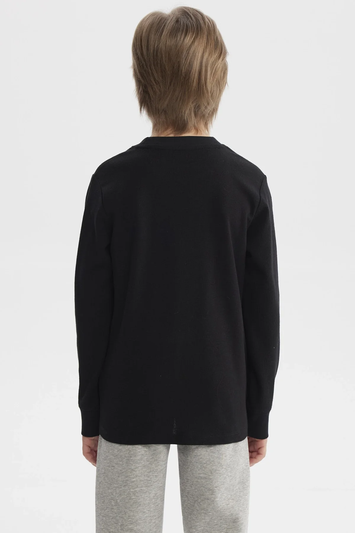 Polera Niño College Con Puños Negro - Image 3