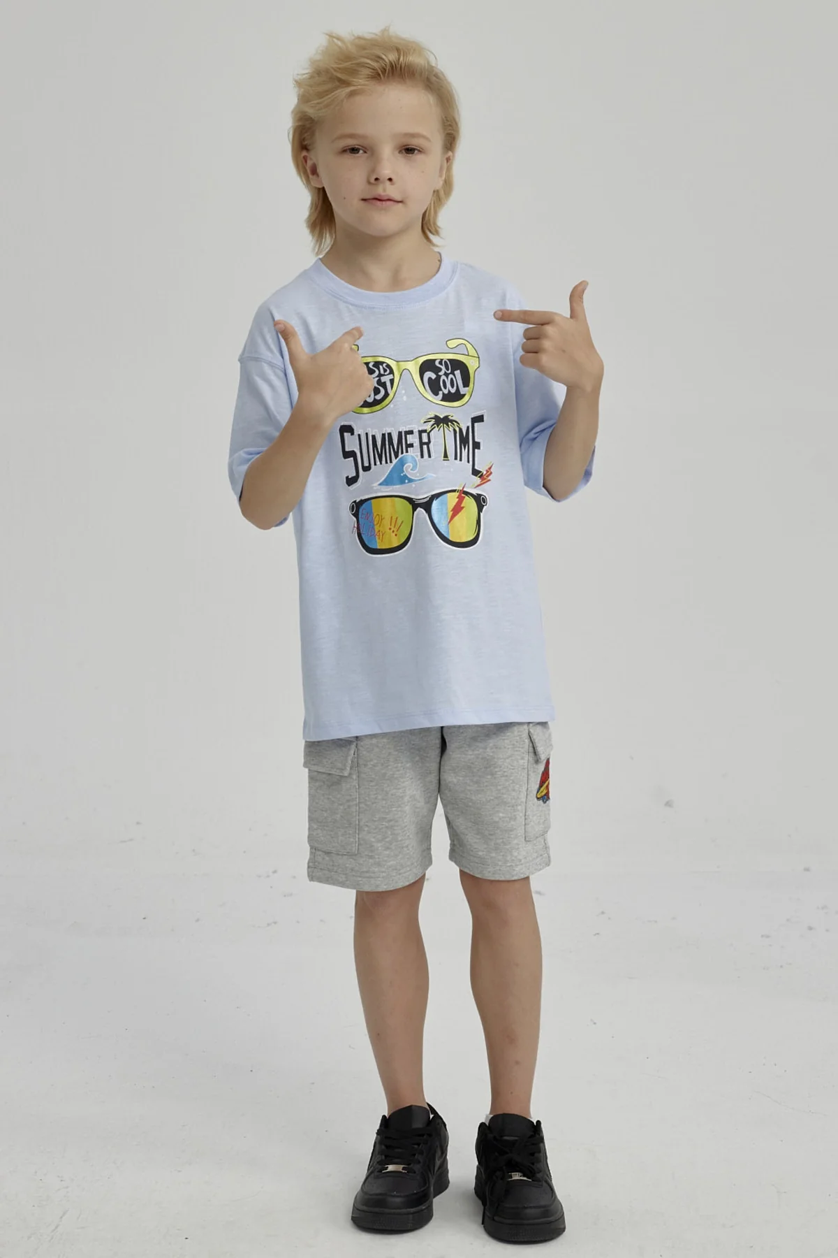 Polera Niño Con Print Celeste - Image 4
