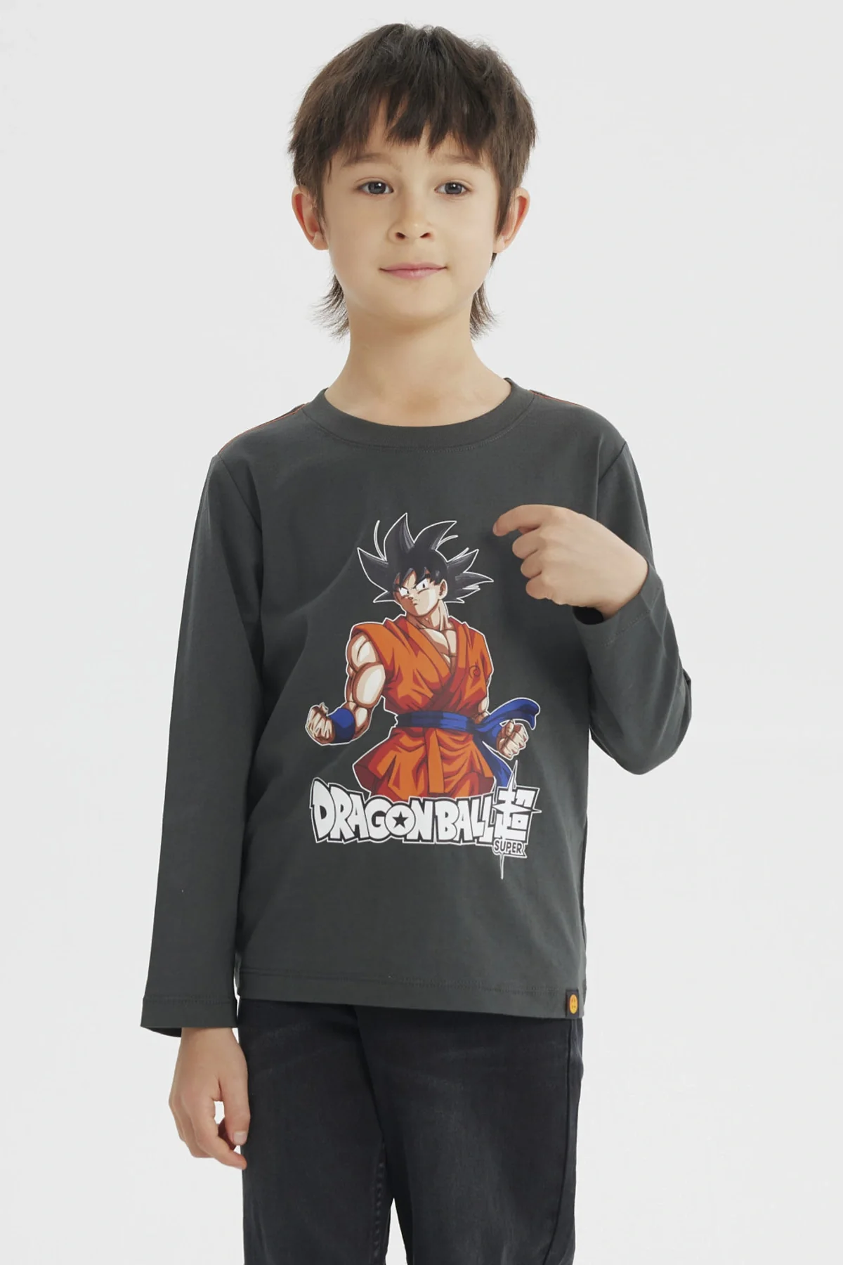 Polera Niño Dragon Ball Gris Melange