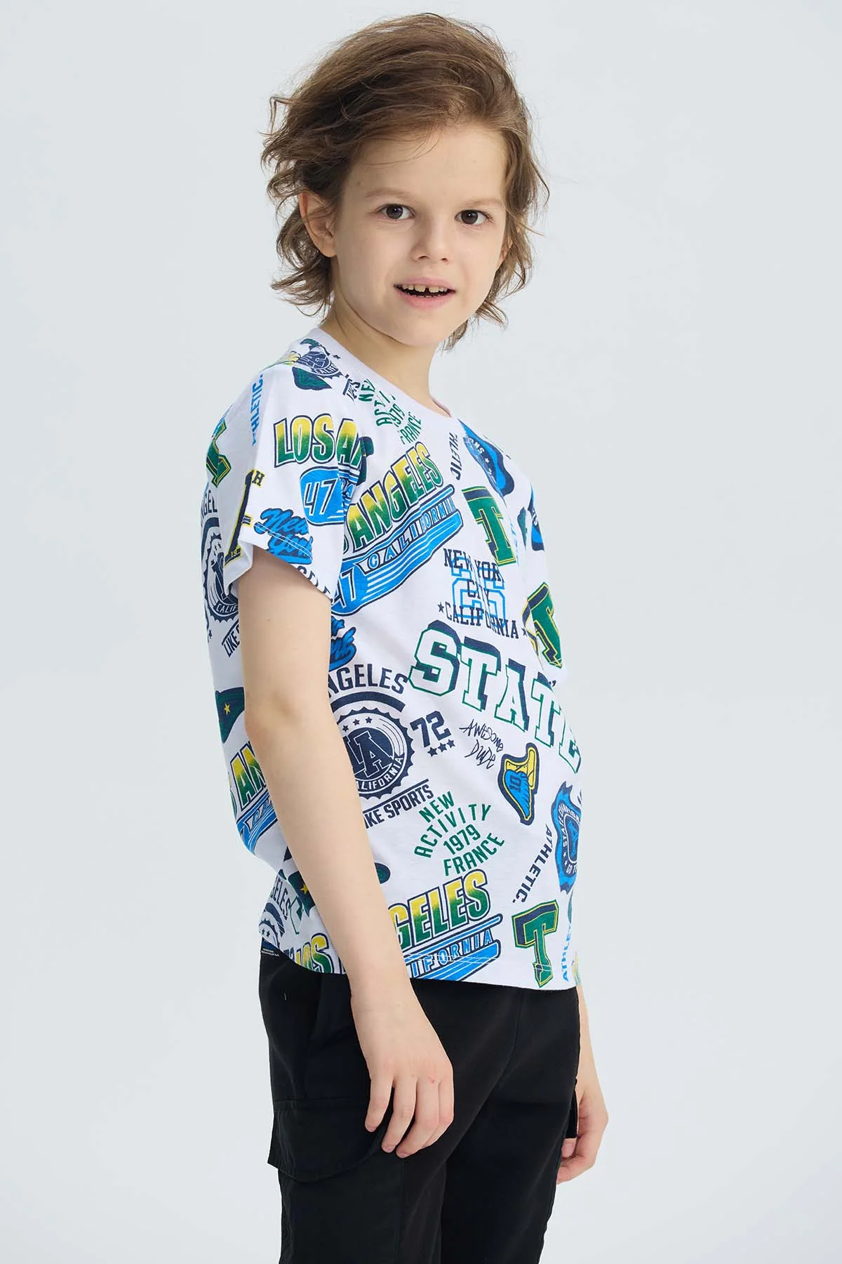 Polera Niño Full Print Blanco - Image 3