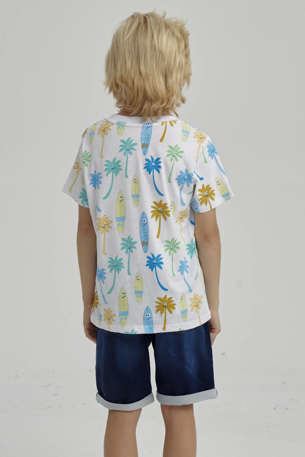 Polera Niño Mini Print Posicional Blanco - Image 2
