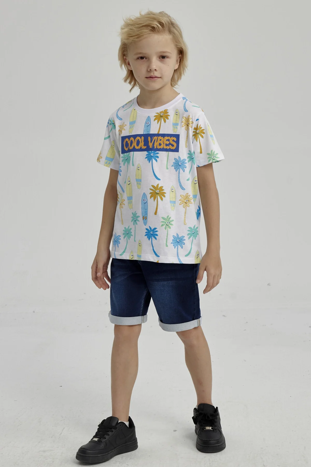 Polera Niño Mini Print Posicional Blanco - Image 3