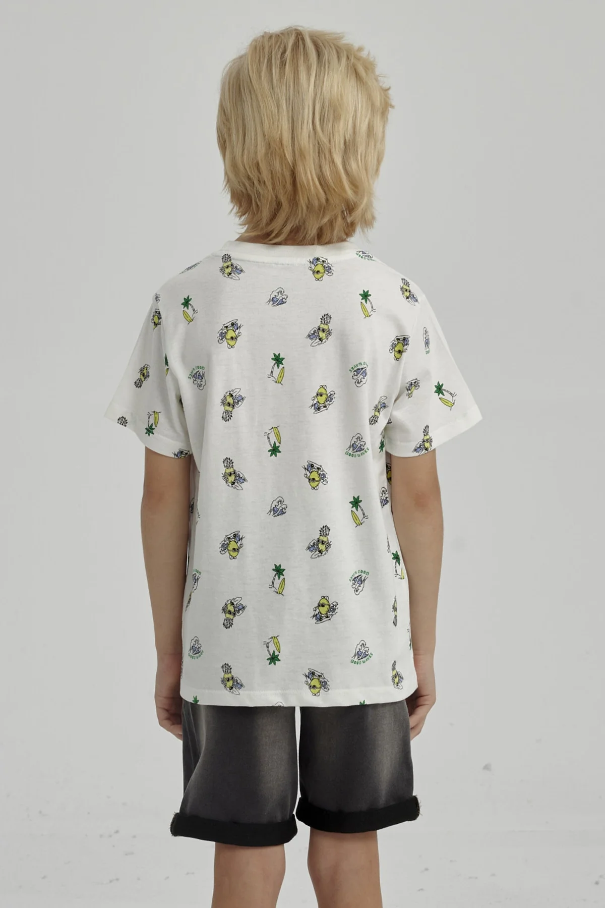 Polera Niño Mini Print Posicional Crudo - Image 3