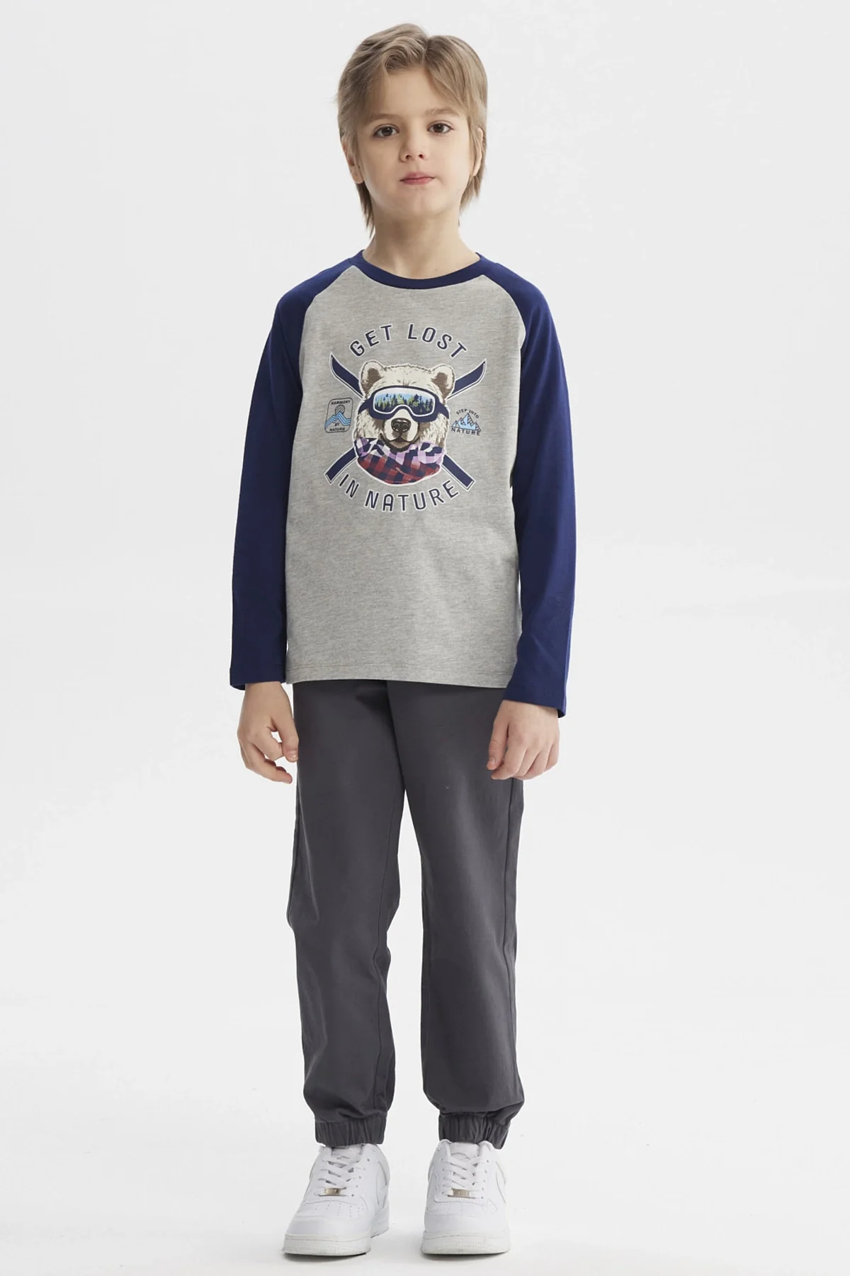Polera Niño Print Adventure Gris Melange - Image 4