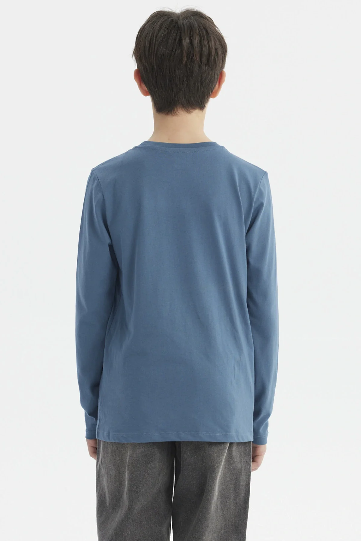 Polera Niño Print Con Relieve Azul Petroleo - Image 3