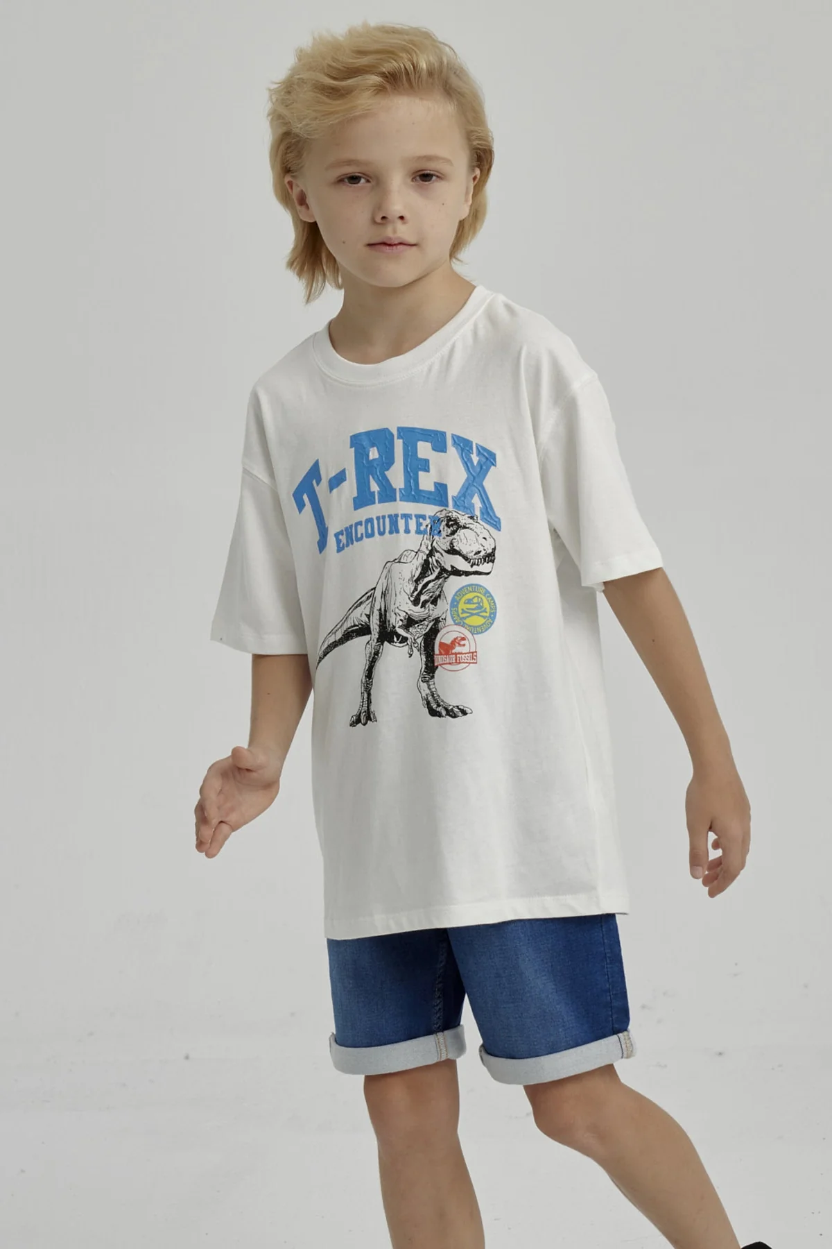 Polera Niño Print Posicional Crudo - Image 2