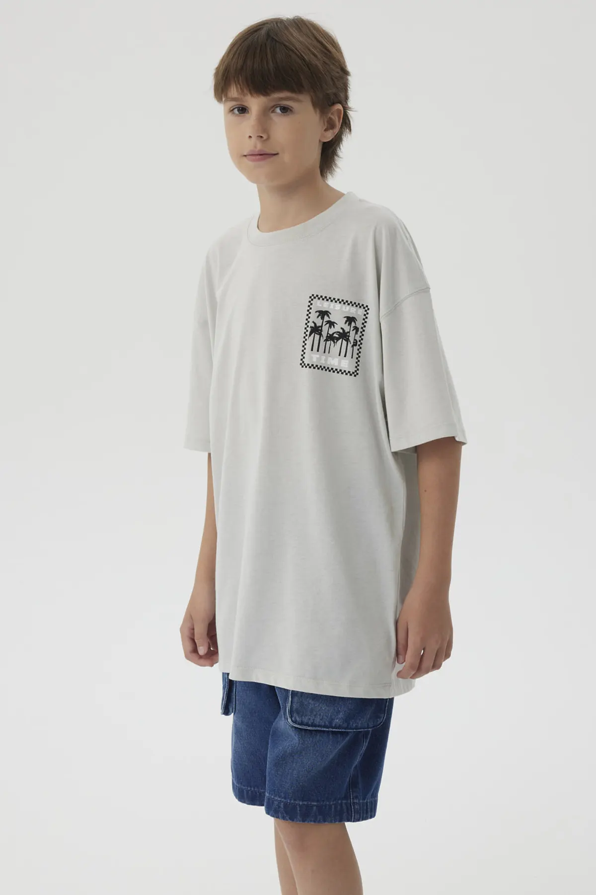 Polera Niño Print Posicional Gris - Image 3