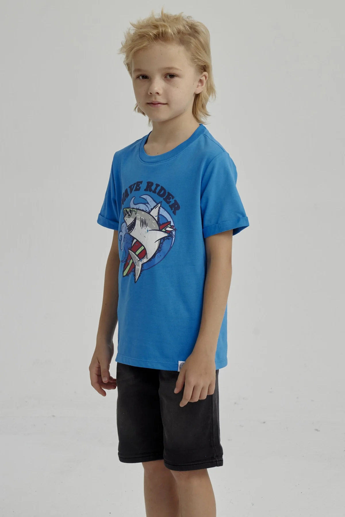 Polera Niño Puff Print Delantero Azul Claro - Image 2