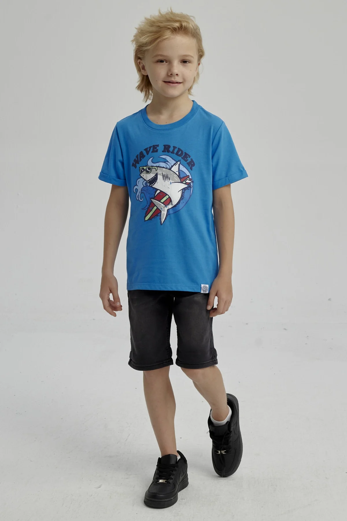 Polera Niño Puff Print Delantero Azul Claro - Image 4