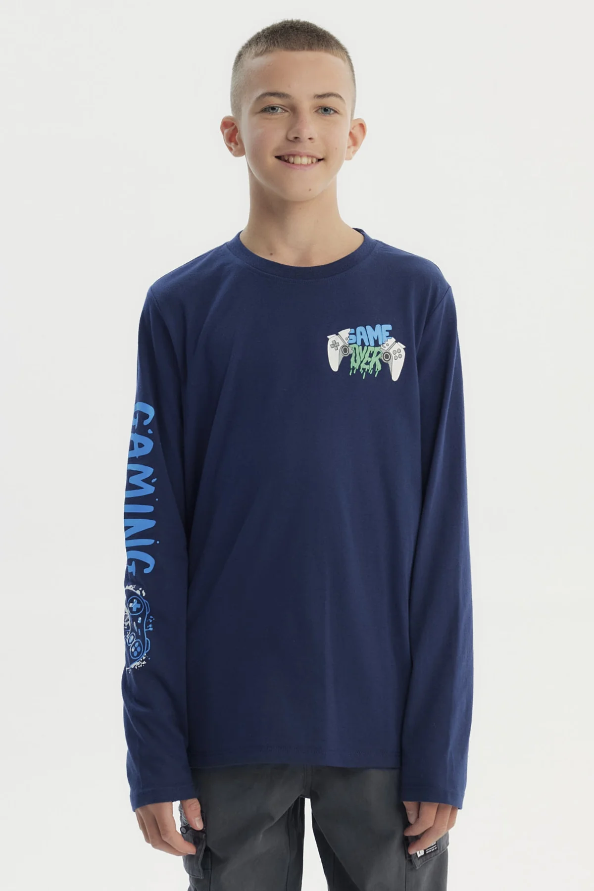 Polera Niño Slim Azul Oscuro