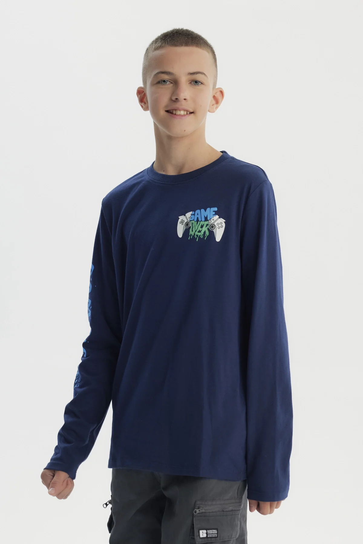 Polera Niño Slim Azul Oscuro - Image 2