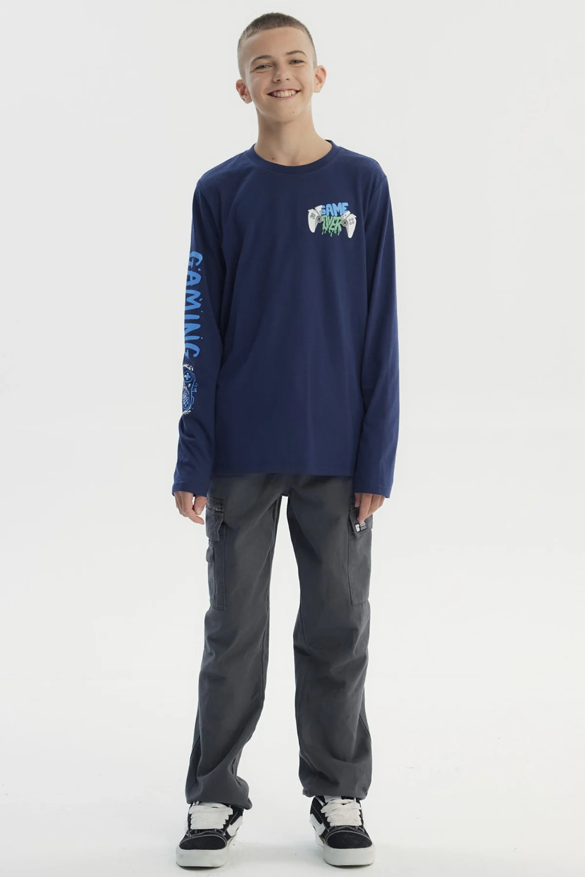 Polera Niño Slim Azul Oscuro - Image 4