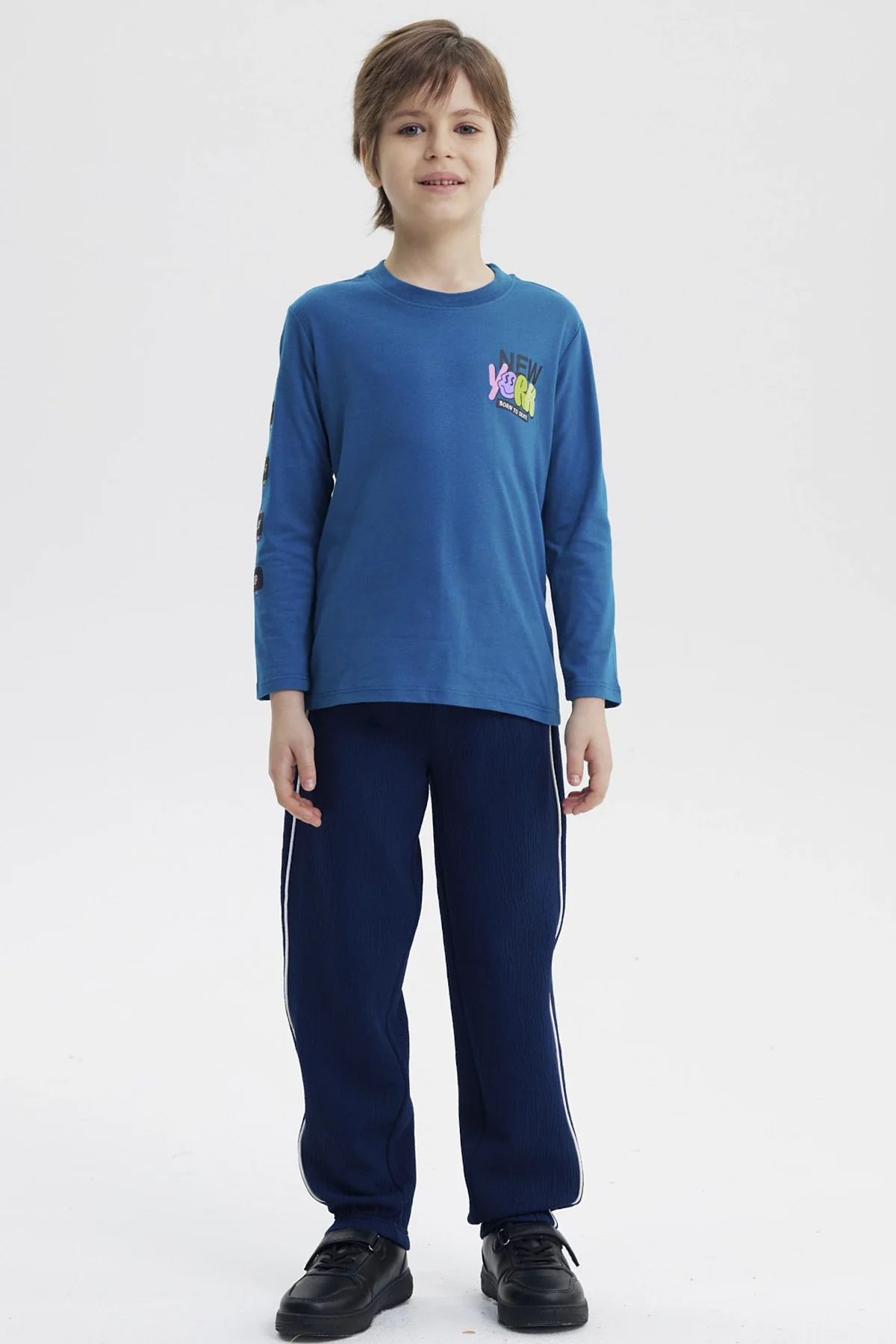 Polera Niño Slim Azul Petroleo - Image 4