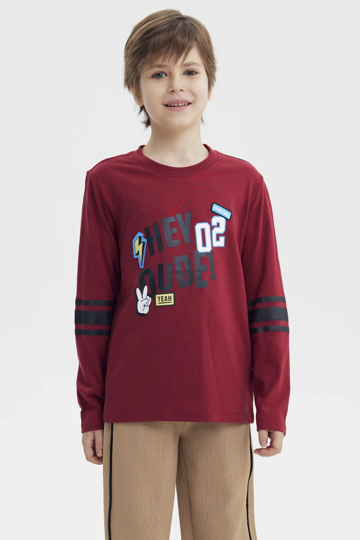 Polera Niño Slim Burdeo