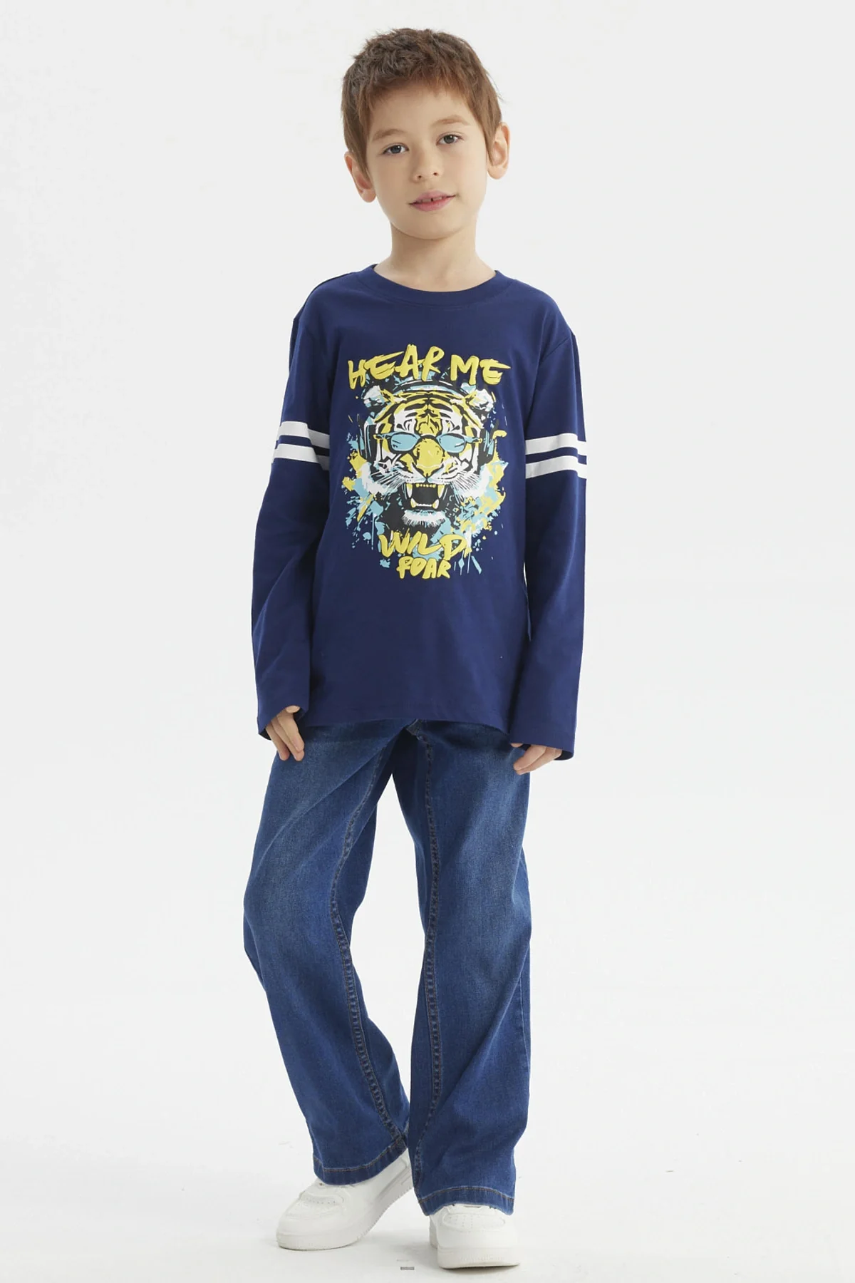 Polera Niño Toddler Franjas Azul Oscuro - Image 4