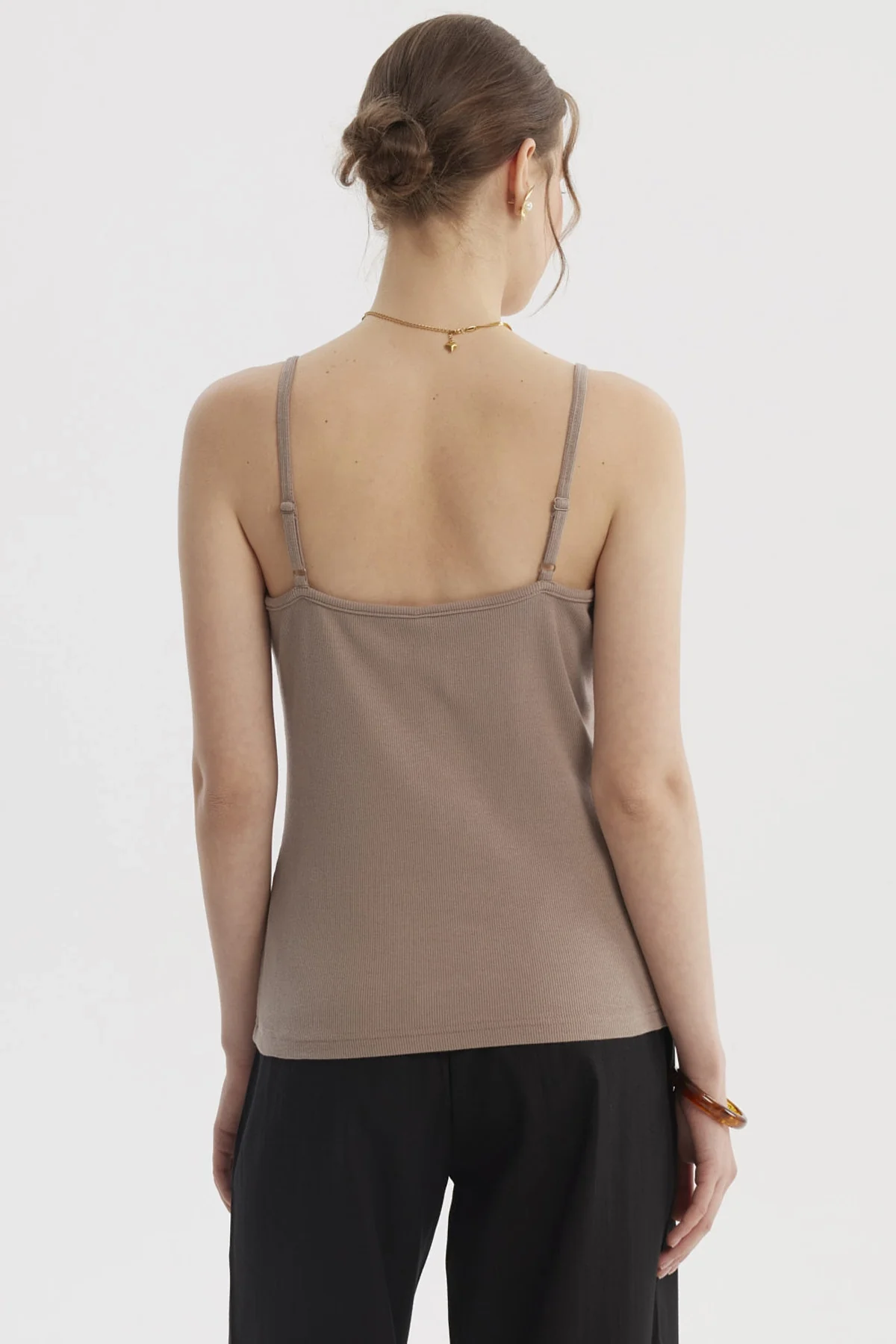 Polera Peto Mujer Pabilo Escote Con Encaje Arena - Image 3