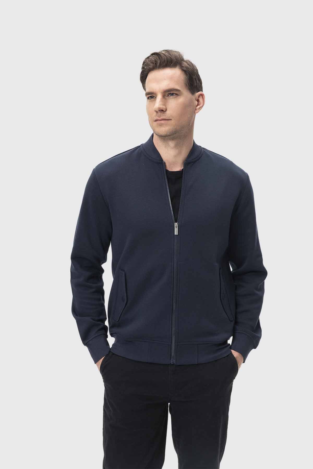 Polerón Hombre Bomber Azul - Image 2