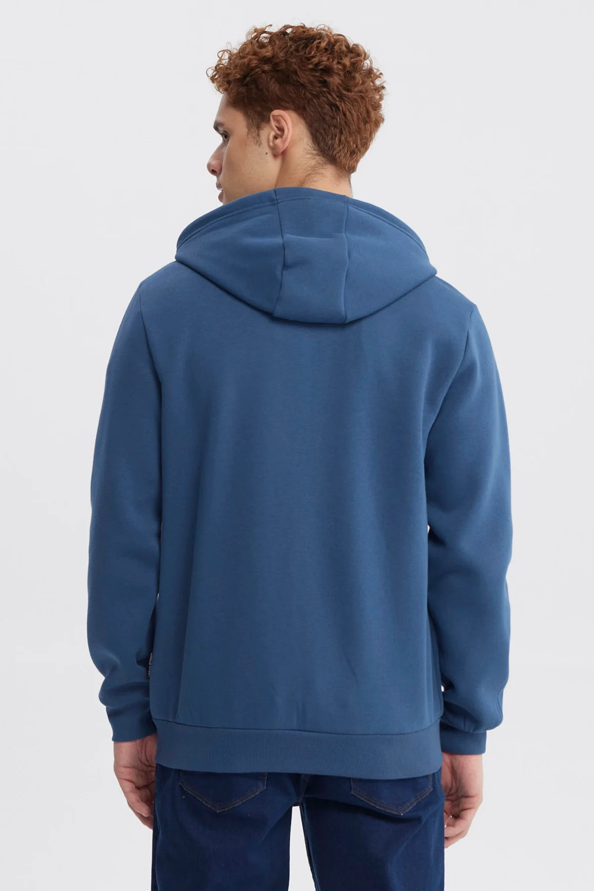 Polerón Hombre Full Zipper Basico Azul Piedra - Image 3