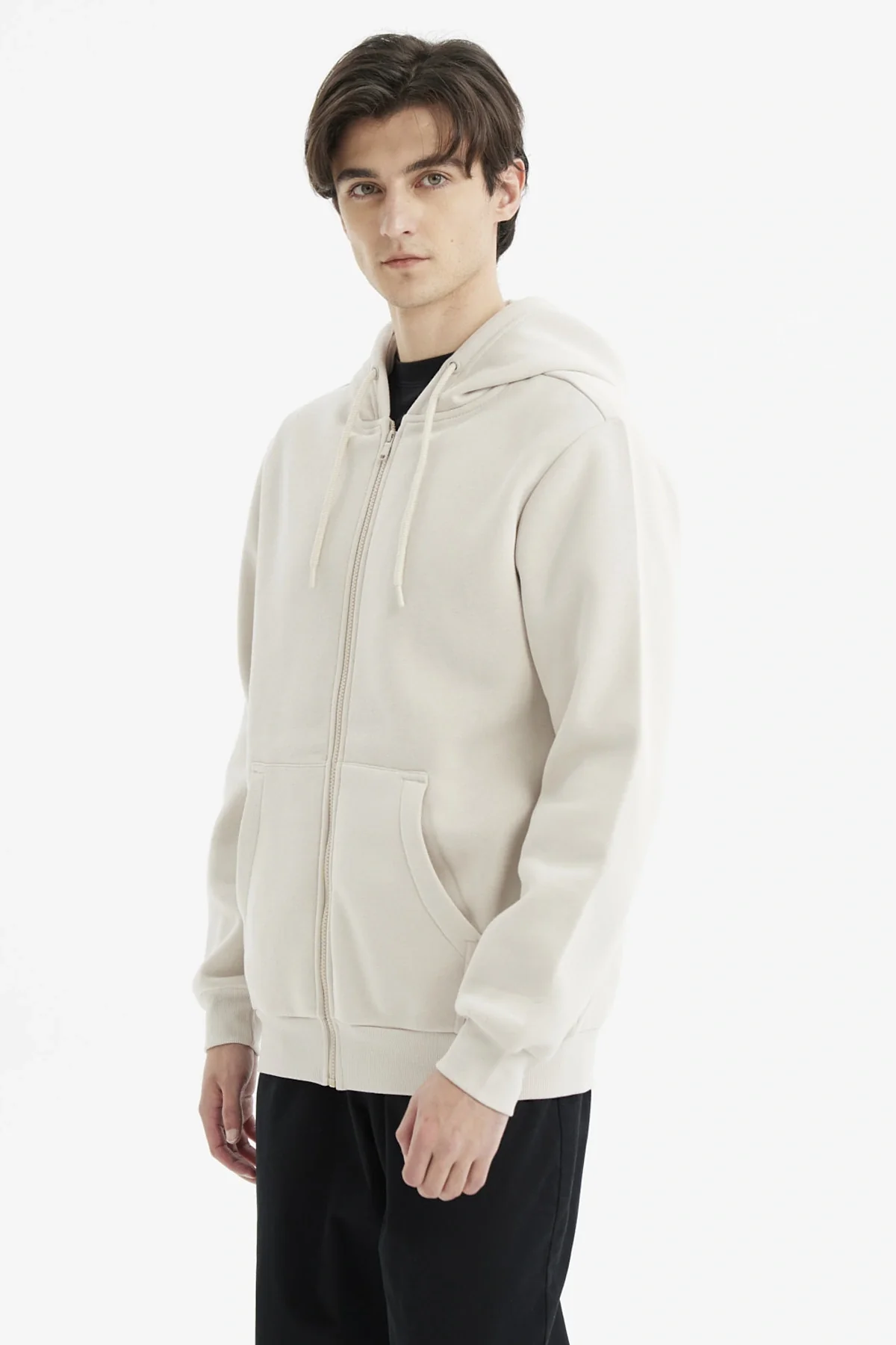 Polerón Hombre Full Zipper Basico Beige - Image 2