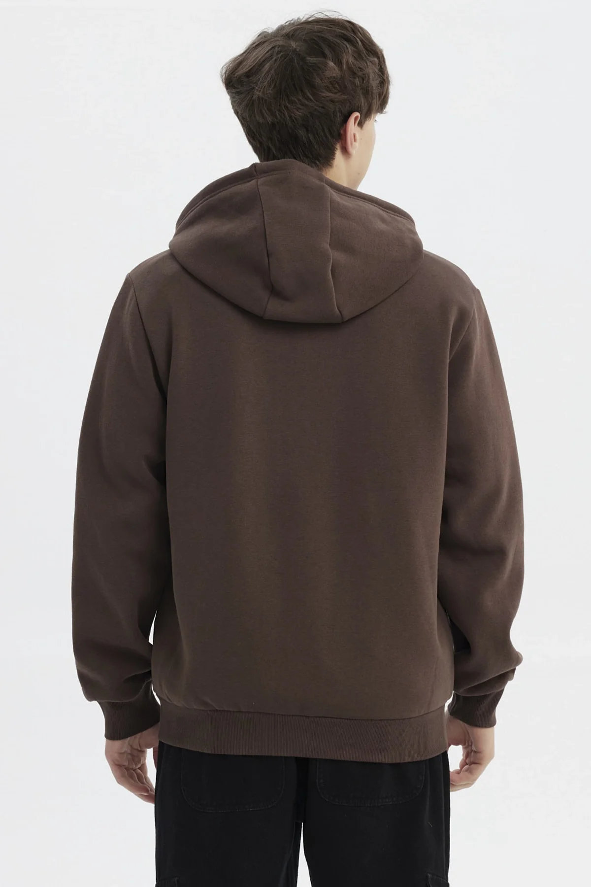 Polerón Hombre Full Zipper Basico Café - Image 3