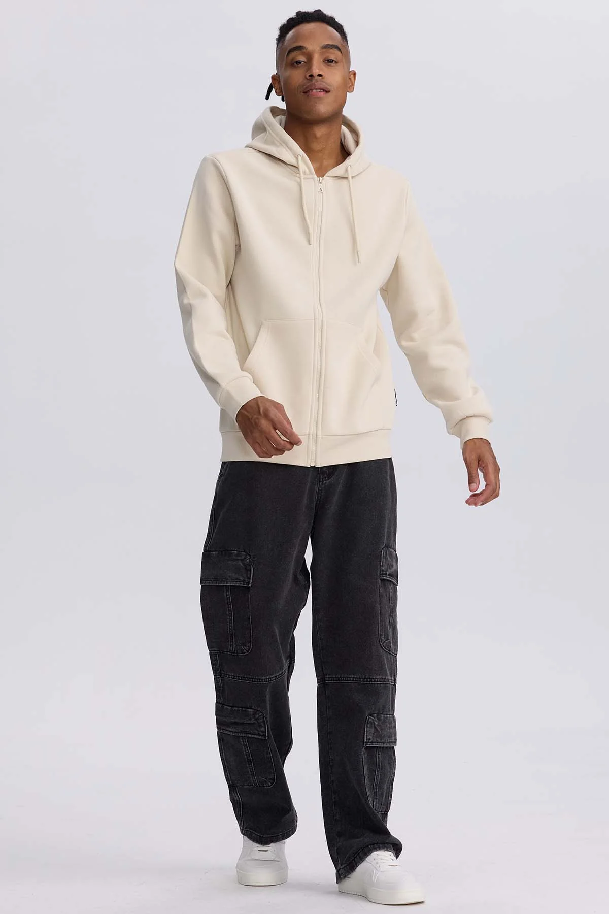Polerón Hombre Full Zipper Beige - Image 4