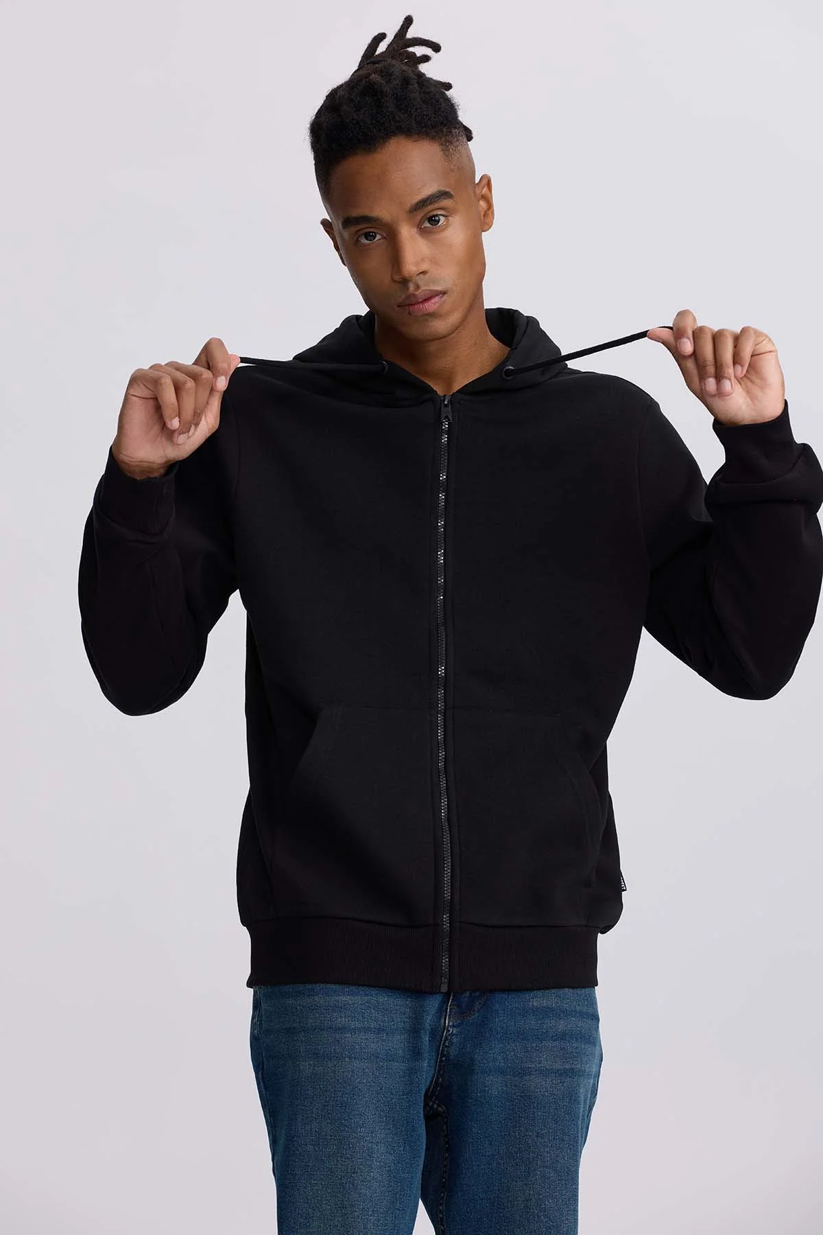 Polerón Hombre Full Zipper Negro - Image 2