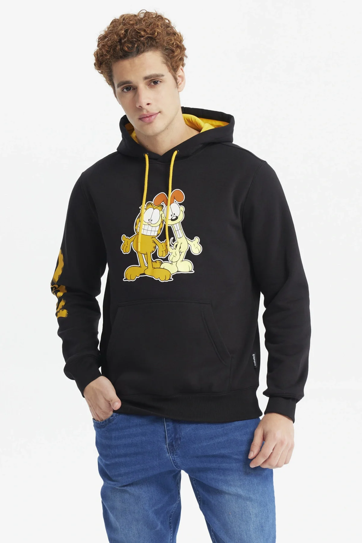 Polerón Hombre Garfield Negro