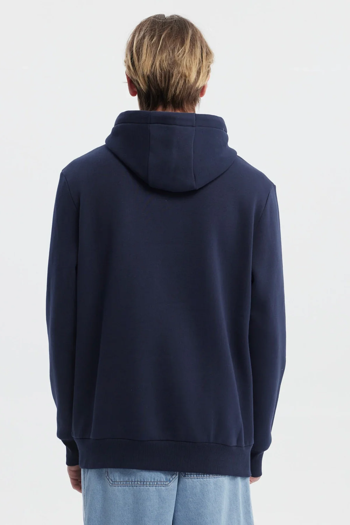 Polerón Hombre Hoodie Básico Azul - Image 3