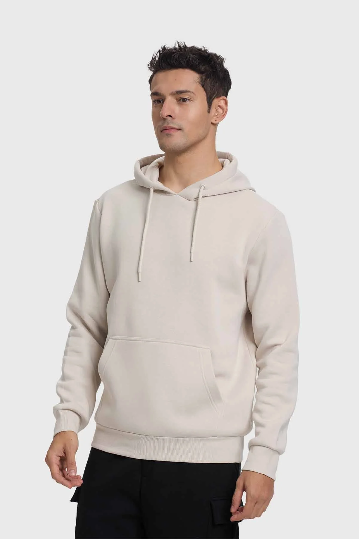Polerón Hombre Hoodie Básico Beige - Image 2