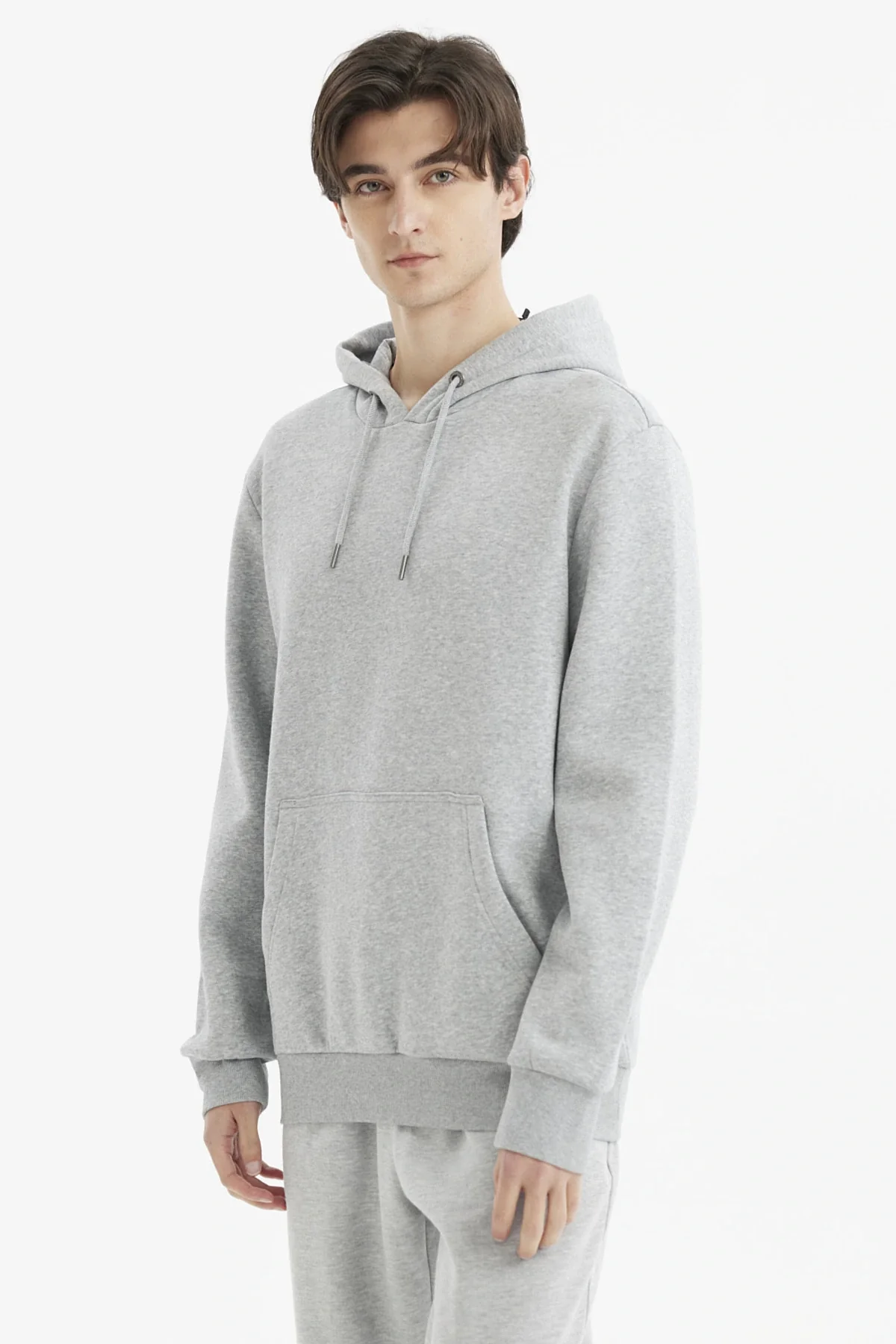 Polerón Hombre Hoodie Básico Gris Melange - Image 2