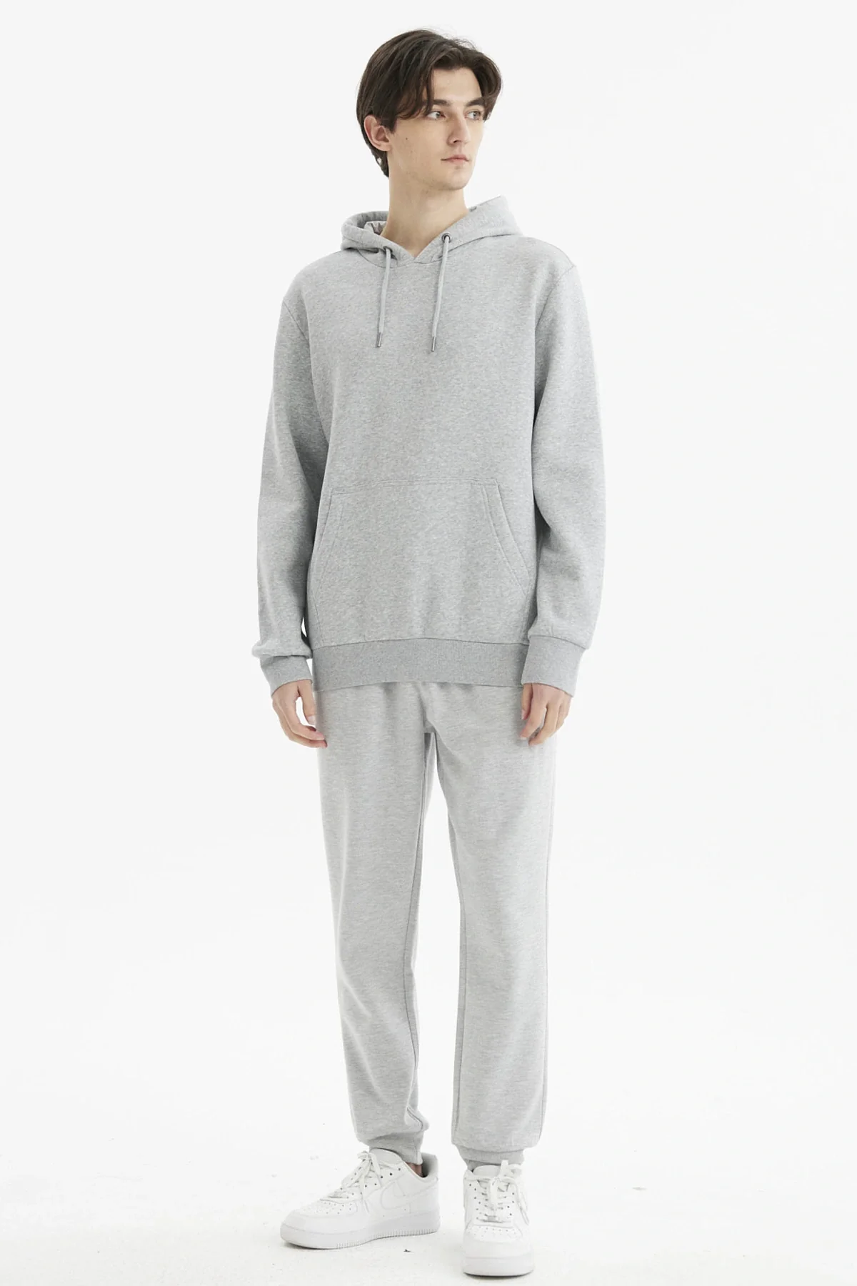 Polerón Hombre Hoodie Básico Gris Melange - Image 4