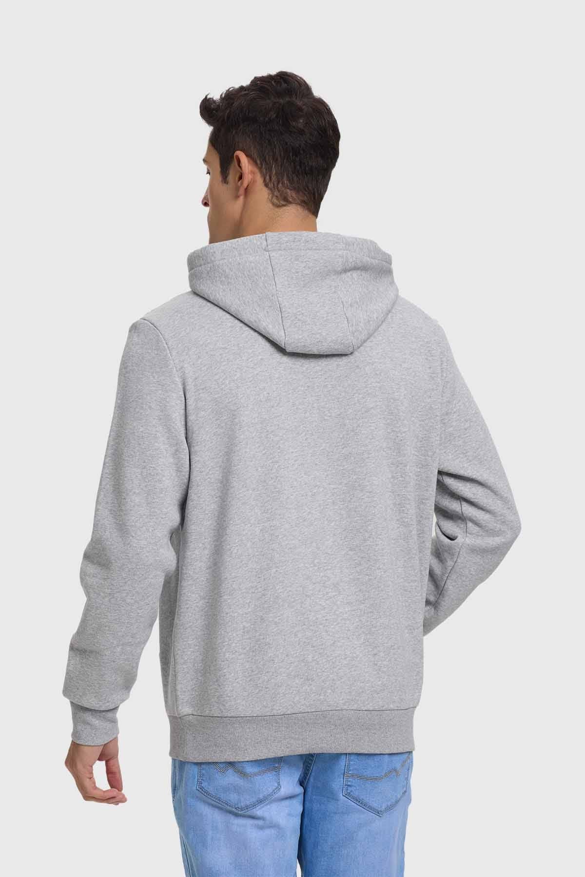 Polerón Hombre Hoodie Básico Gris - Image 3