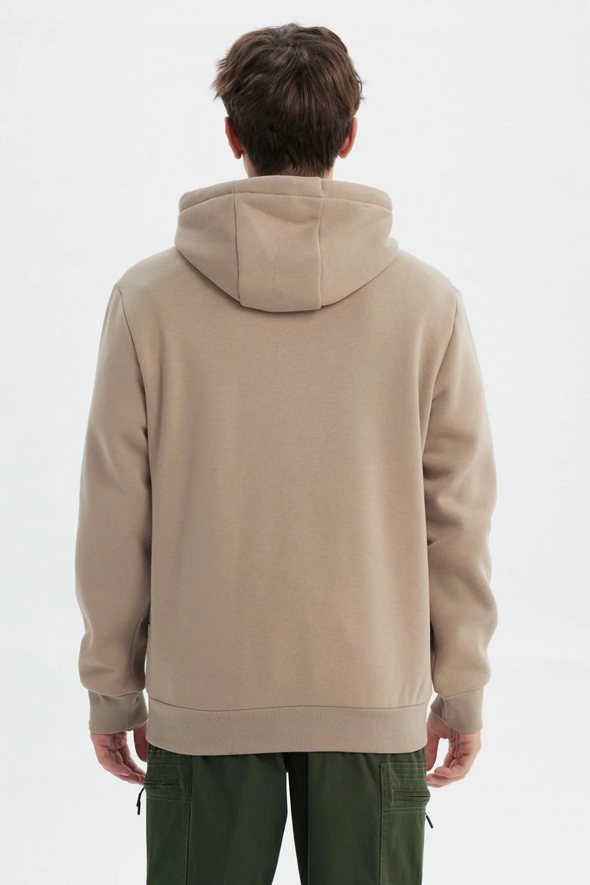 Polerón Hombre Hoodie Básico Kaki - Image 3