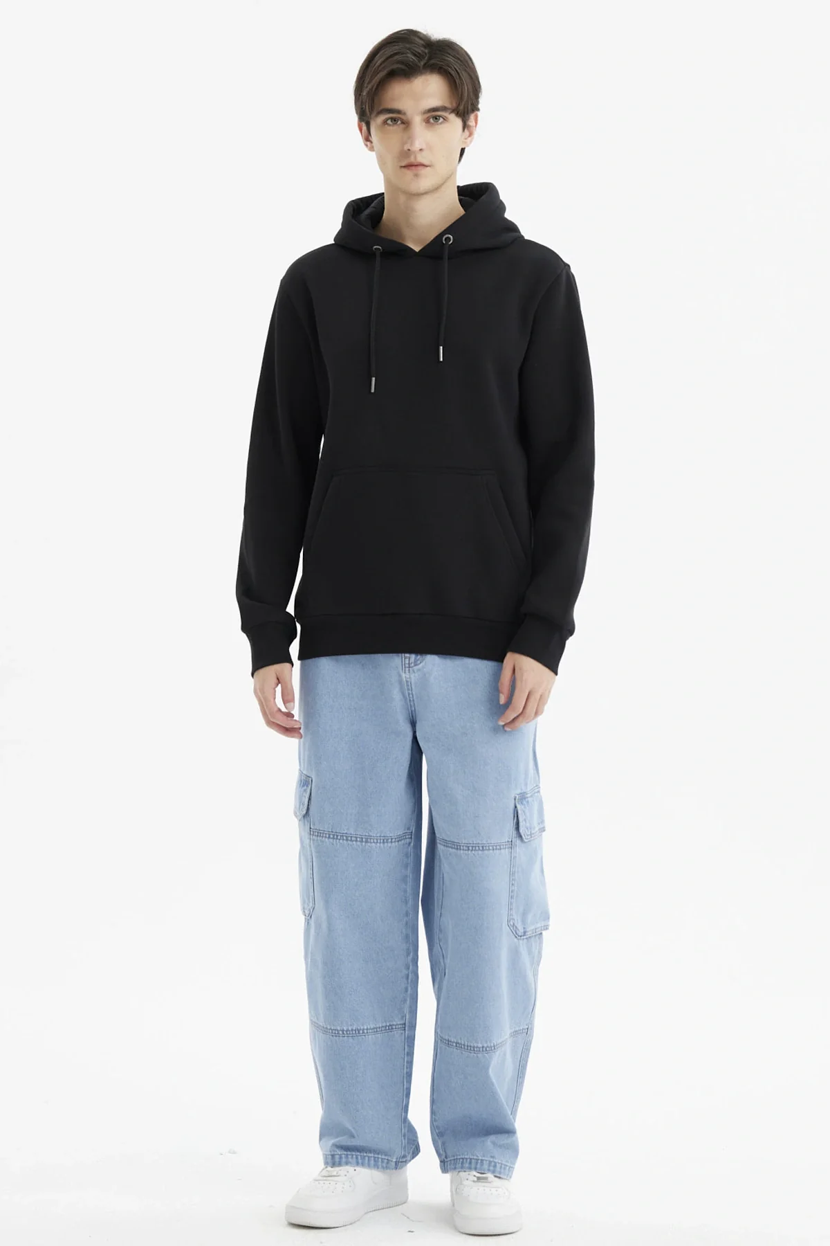Polerón Hombre Hoodie Básico Negro - Image 4