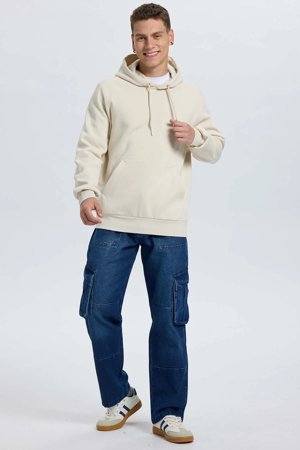 Polerón Hombre Hoodie Beige - Image 4
