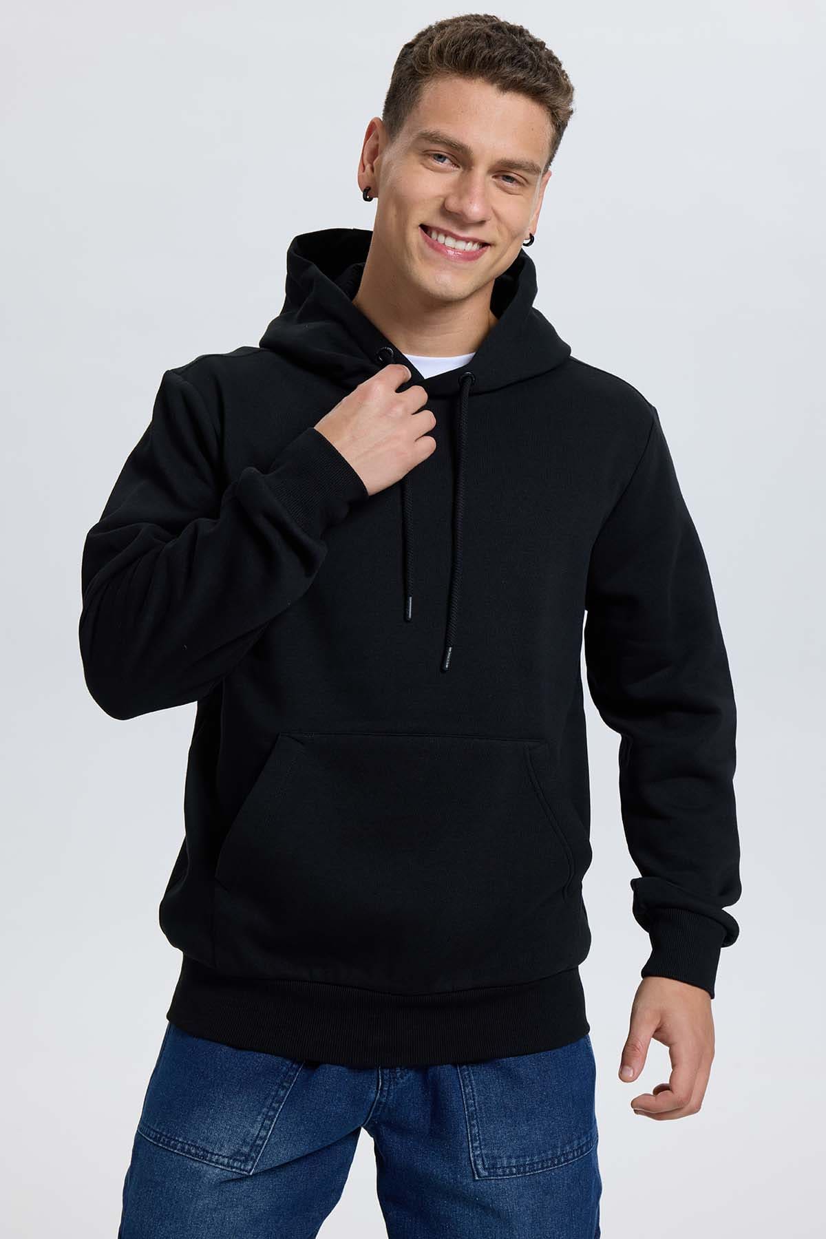 Polerón Hombre Hoodie Negro - Image 2
