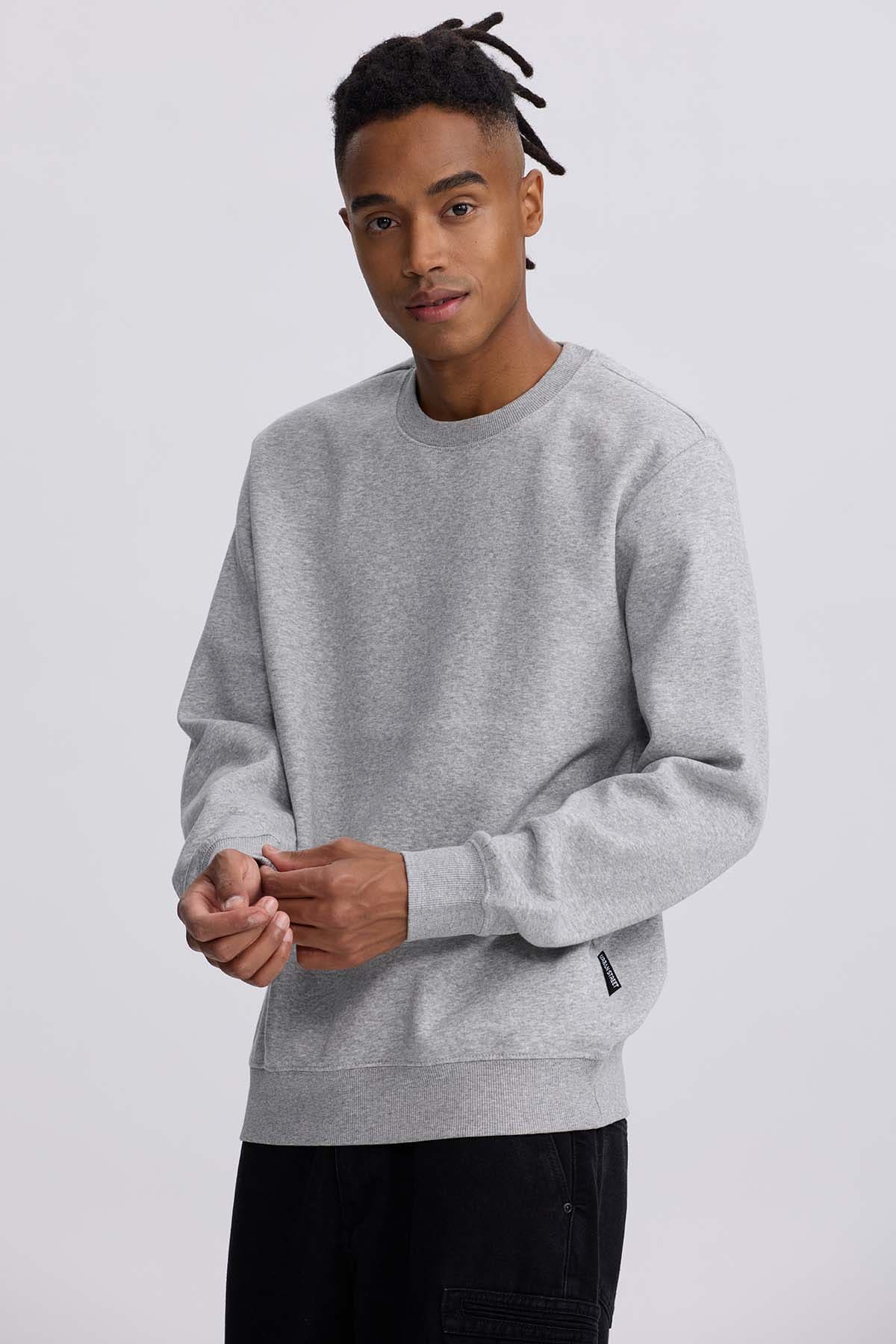 Polerón Hombre Liso Gris Melange - Image 3
