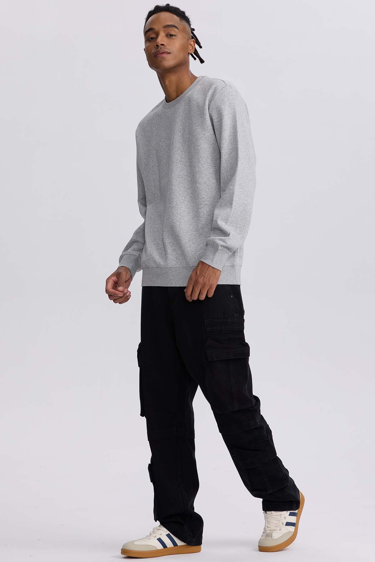 Polerón Hombre Liso Gris Melange - Image 4