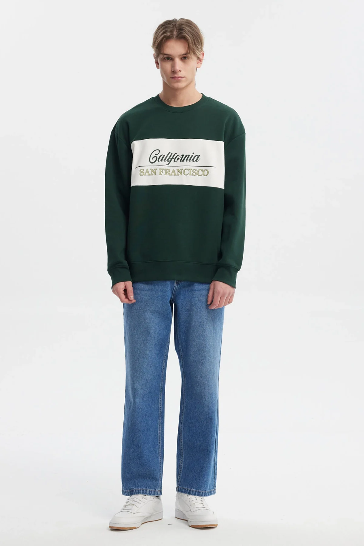 Polerón Hombre Oversize Cuello Redondo Verde - Image 4