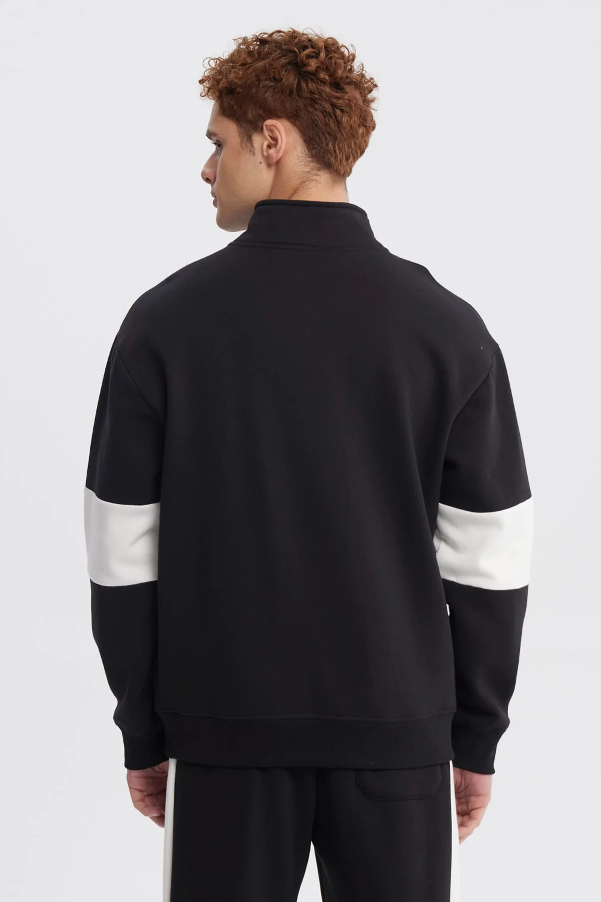 Polerón Hombre Oversize Half Zipper Negro - Image 3
