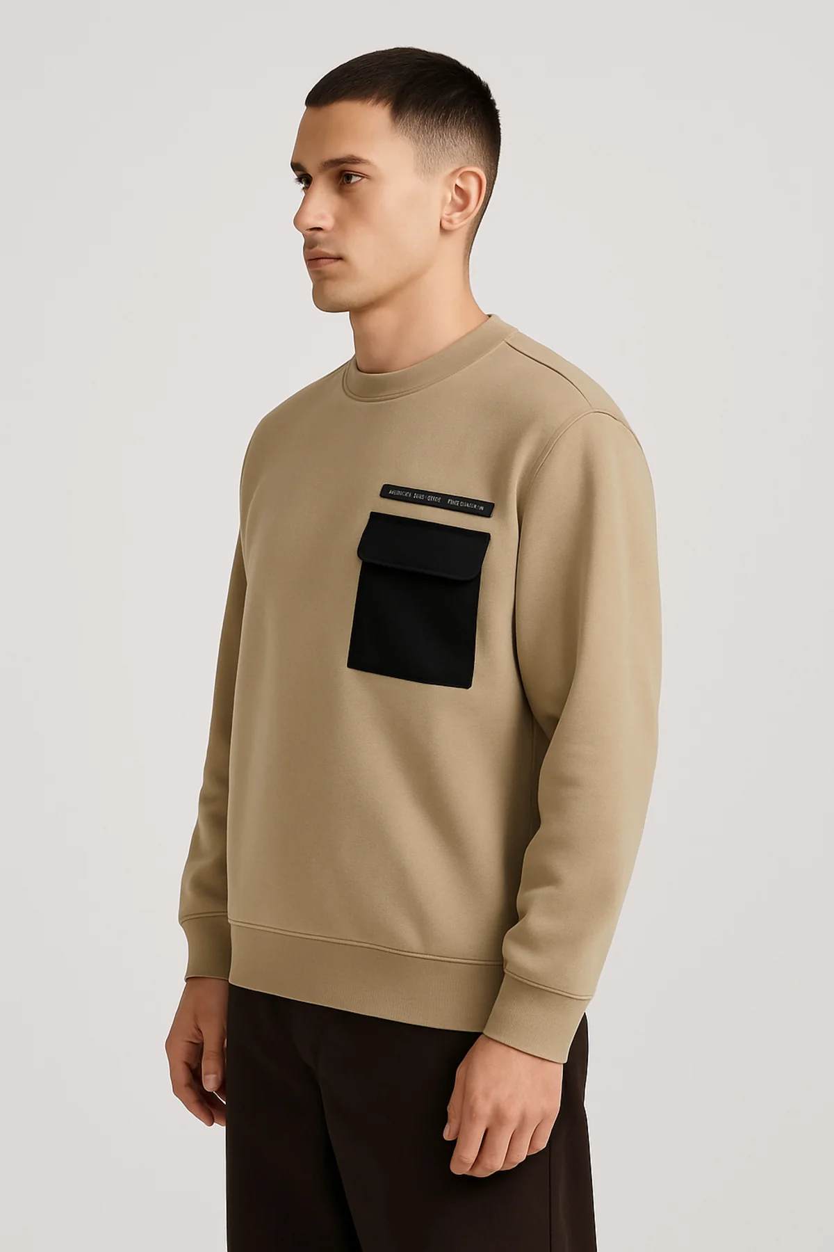 Polerón Hombre Bolsillo Beige - Image 2