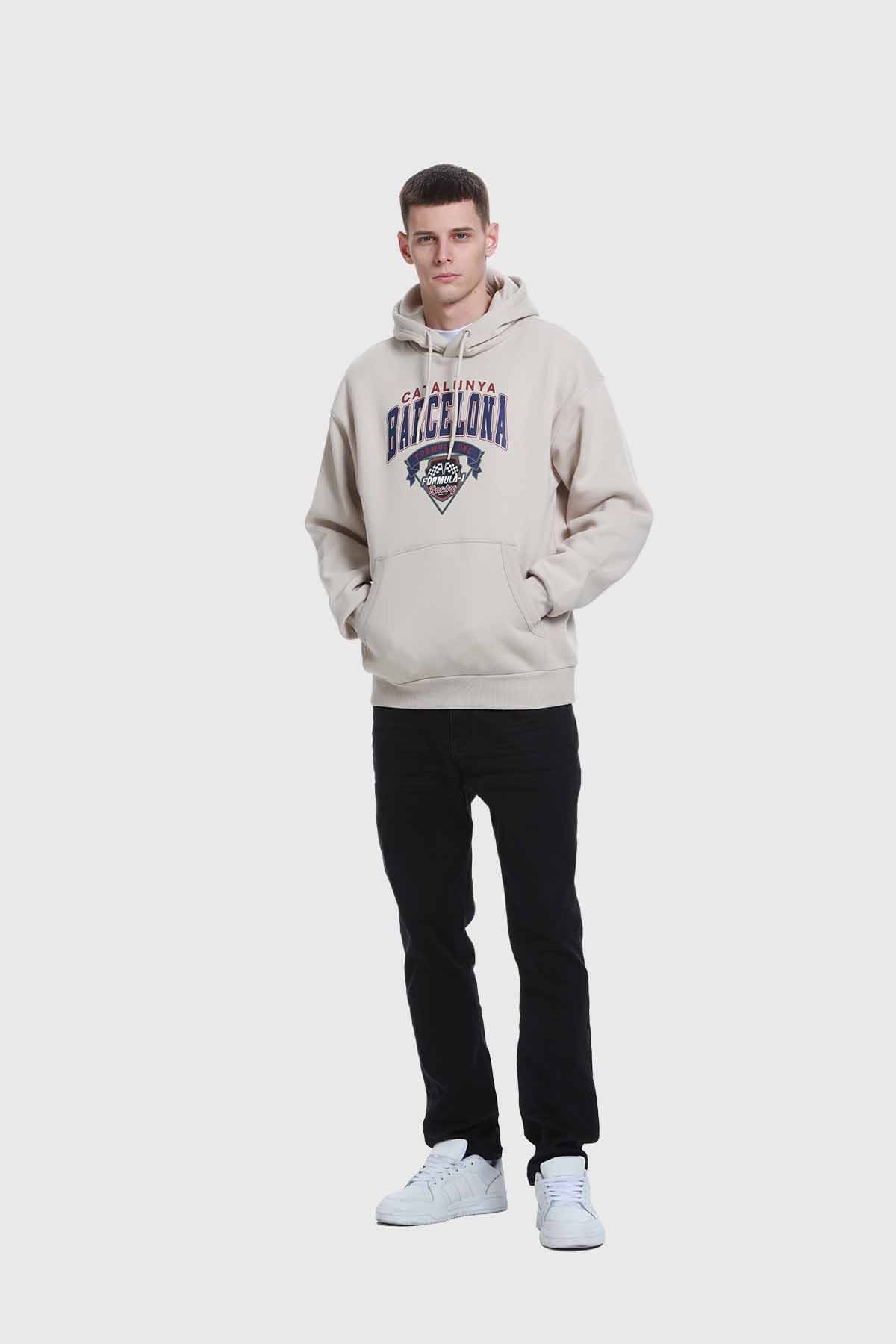 Polerón Hombre Print College Beige - Image 4