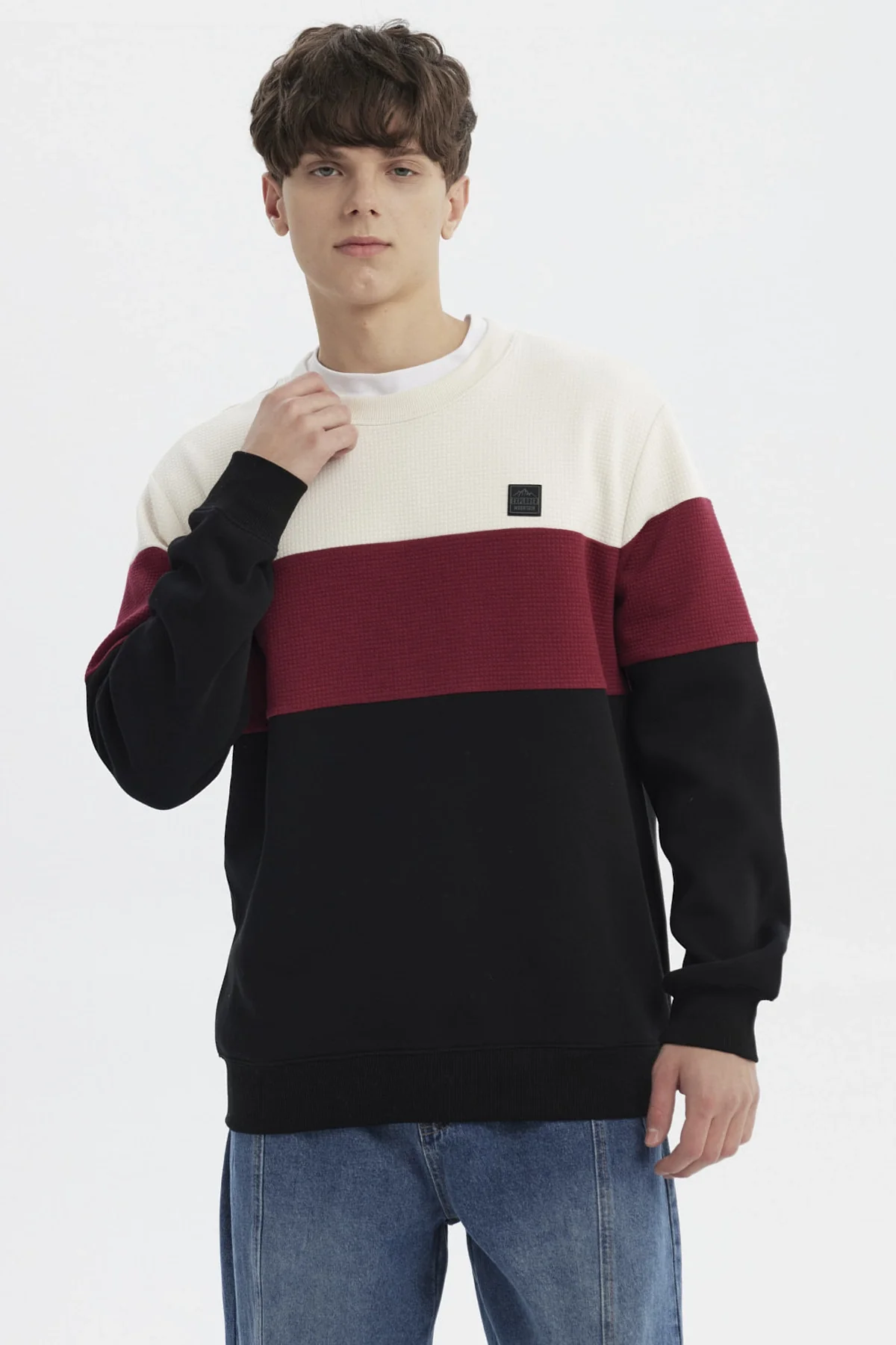 Polerón Hombre Slim Burdeo